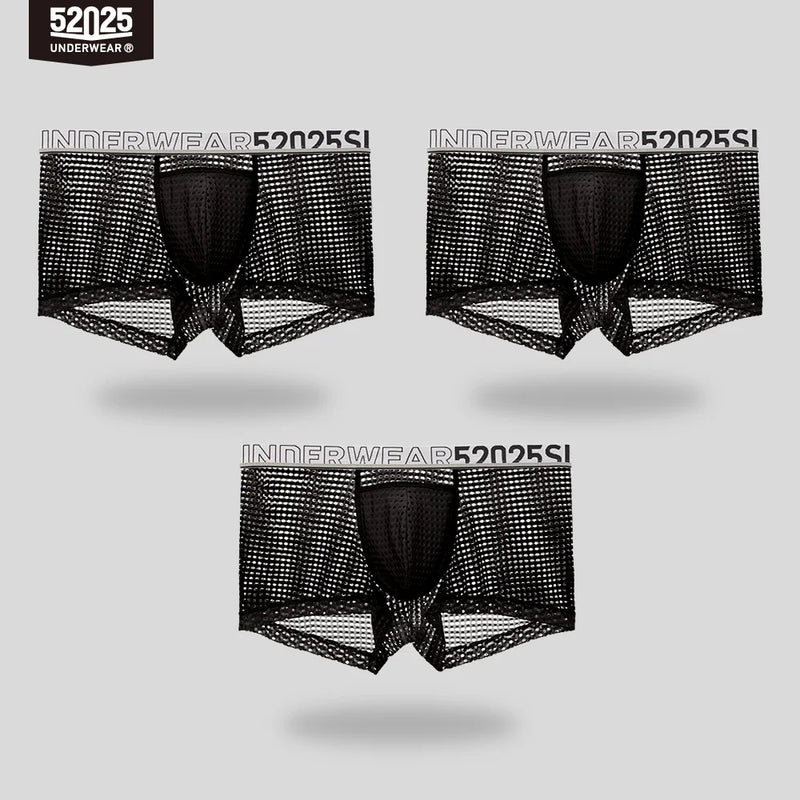 52025 Men's Cooling Mesh Premium Boxers – U+ Anatomical Pouch, Lightweight Airflow and Ultra-Breathable Comfort