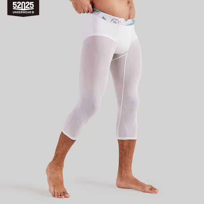 52025 Men's Ultra-Light Leggings / Tights – Semi-Transparent Comfort with Second-Skin Feel, Anatomical U-Pouch and Sculpting Fit