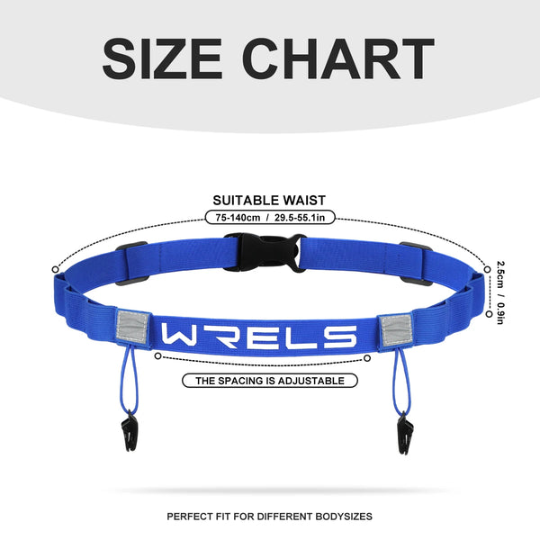 WRELS Running Bib Holder Race Belt Runner Bib Strap Race Number Belt for Triathlon Marathon Runing Cycling Adjustable Waist Belt