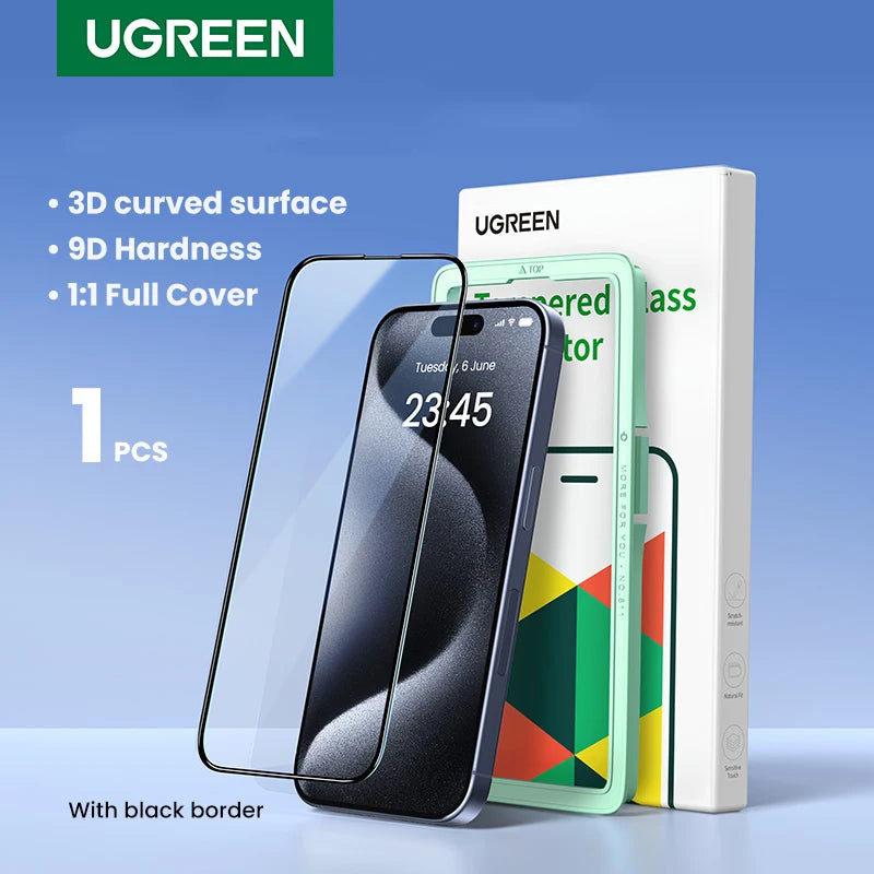 UGREEN for iPhone 15 Pro Max Glass Screen Protector for iPhone 15 Pro Tempered Glass for iPhone 14 13 12 11 XR Glass HD Films