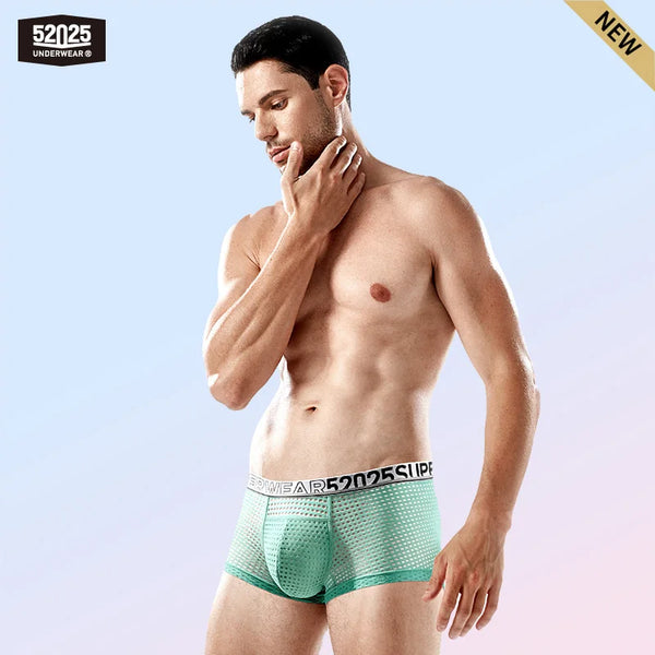 52025 Men's Cooling Mesh Premium Boxers – U+ Anatomical Pouch, Lightweight Airflow and Ultra-Breathable Comfort