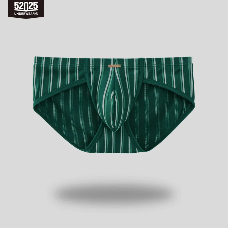 52025 Premium Striped Modal Briefs – Enhanced Large Support Pouch, Ultra-Smooth Texture and Comfortable Sculpted Fit
