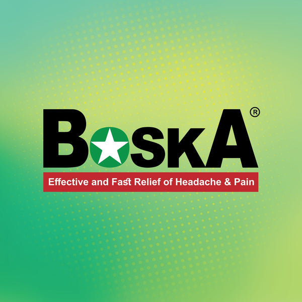 Boska logo on a green and yellow gradient background