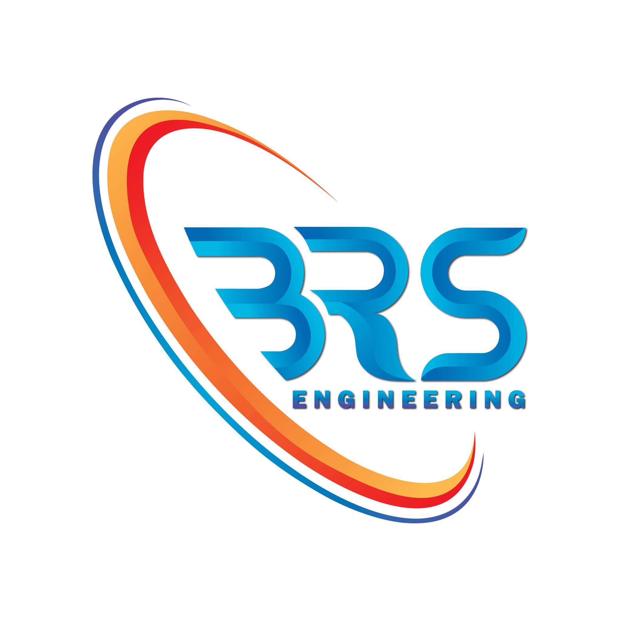 Logo of BRS Engineering with a colorful design on a white background