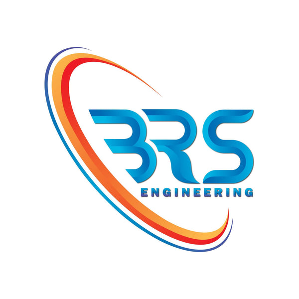 Logo of BRS Engineering with a colorful design on a white background