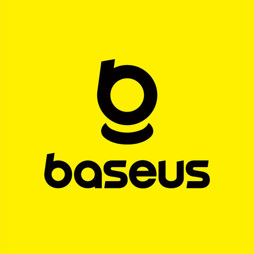 Baseus logo on a yellow background