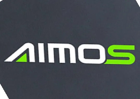 Aimos logo on a dark background