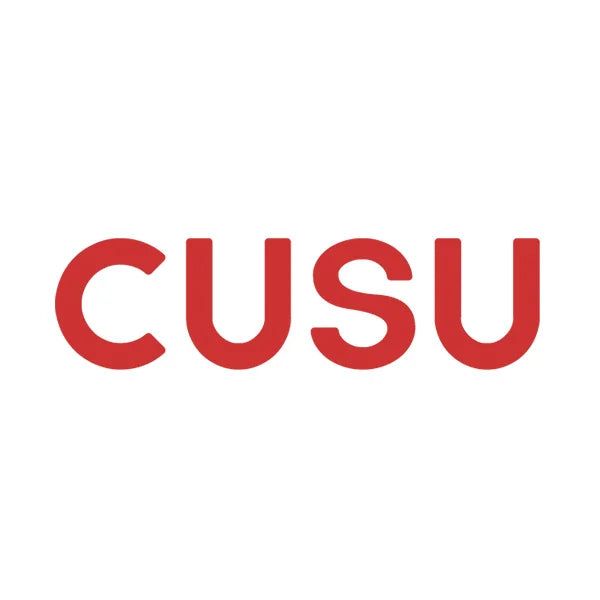 Red 'CUSU' text on a white background