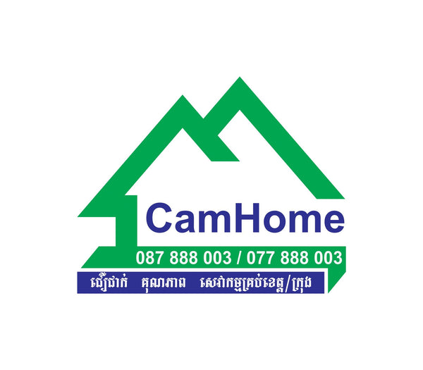 CamHome logo with green and blue design on a white background