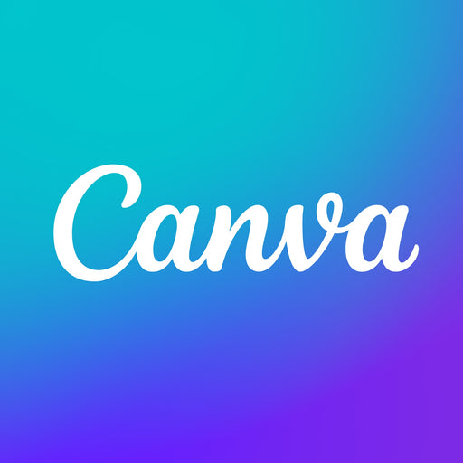 Canva logo on a gradient blue and purple background