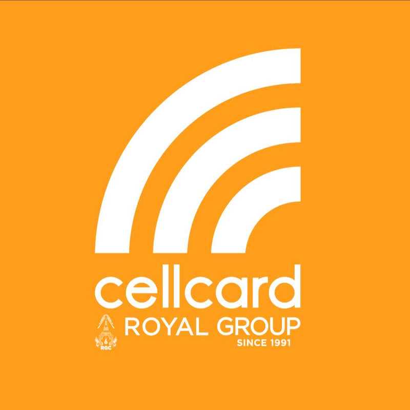 Cellcard Royal Group logo on an orange background