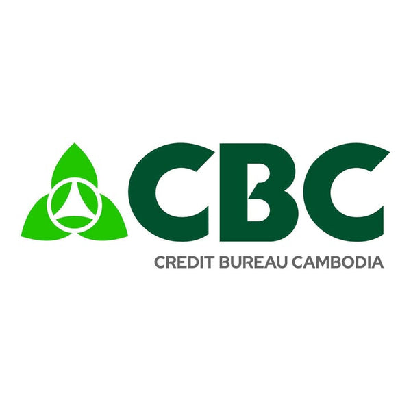 Logo of Credit Bureau Cambodia (CBC) with green and white colors on a white background