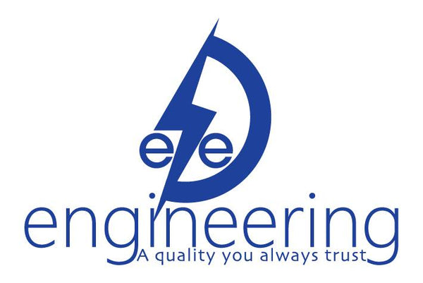 Logo of e2e engineering with a blue design on a white background