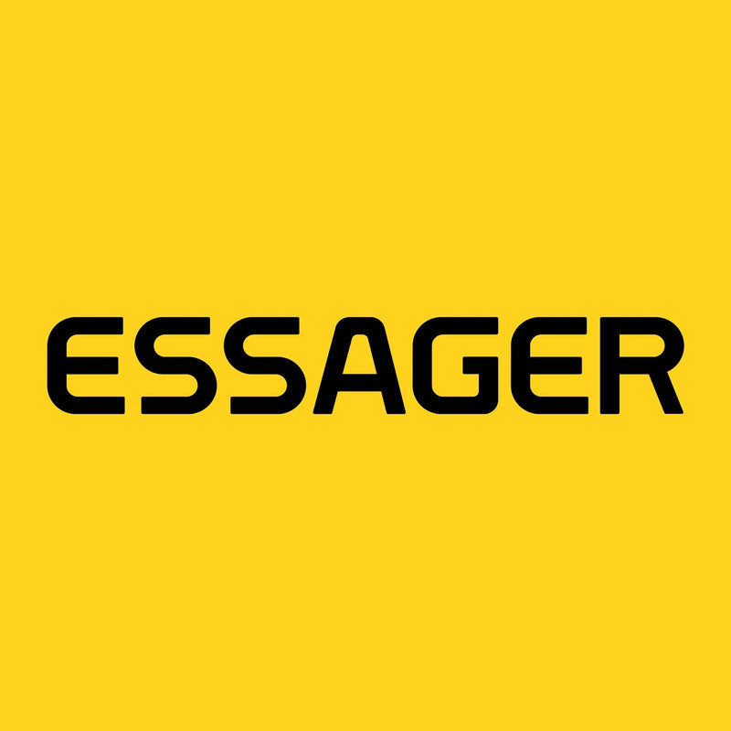 Black 'ESSAGER' text on a yellow background