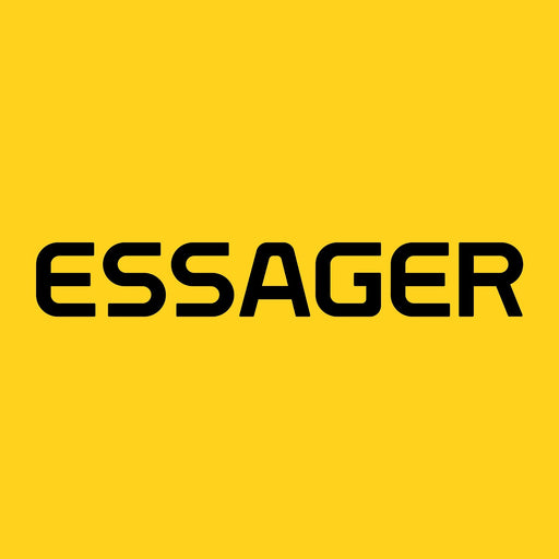 Black 'ESSAGER' text on a yellow background