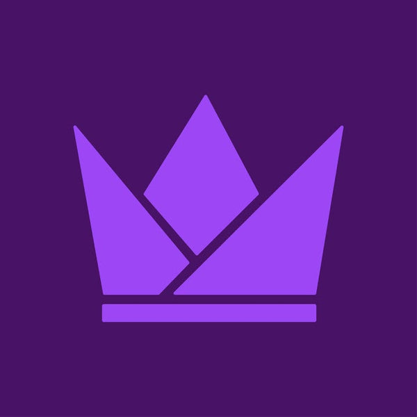 Purple crown icon on a purple background