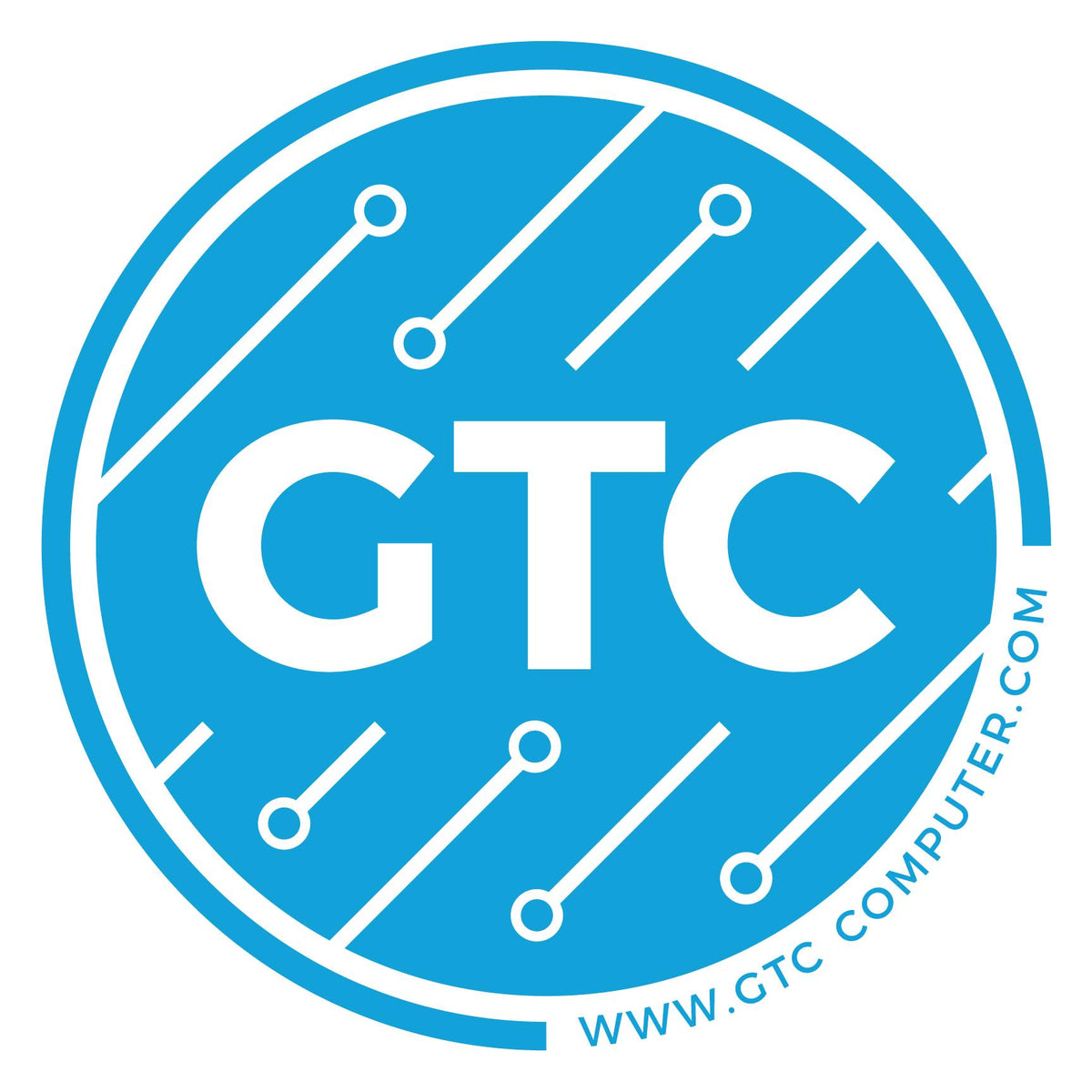GTC logo with blue background and white text