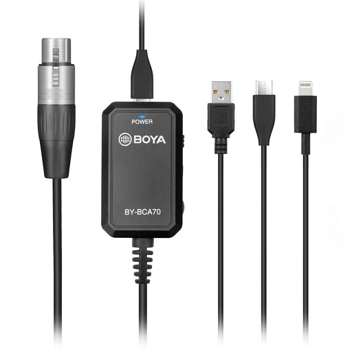 BOYA BY-BCA70 XLR to Lighting Type-C USB Audio Adapter Cable for iPhone 13 HUAWEI Android Smartphone PC Microphone Accessories Default Title