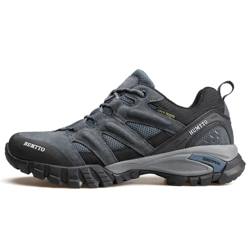 HUMTTO Hiking Shoes for Men Outdoor Sports Camping Shoe Tactical Sneakers Cow Suede Genuine Leather Breathable Non-slip Big Size