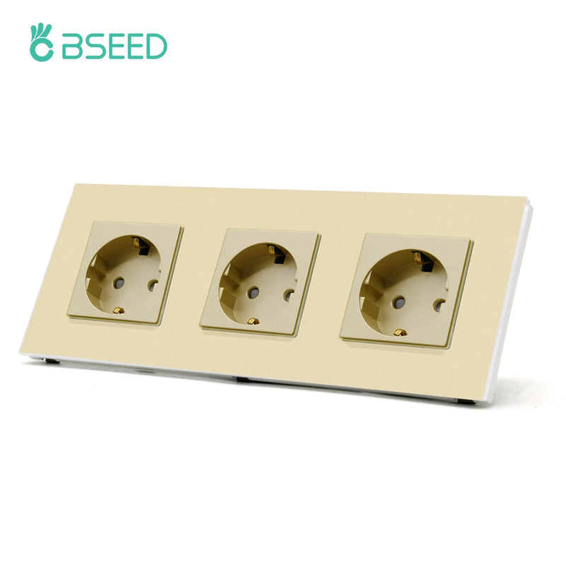 BSEED Double Light Switches Touch Sensor Wall Switch Glass 2Gang 1Way Switches Dark Blacklight White Black Golden 300W/Gang