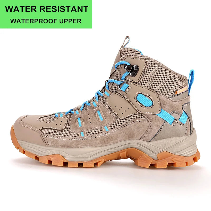 HUMTTO Woman Hiking Shoes Outdoor Mountain Camping Waterproof Sneakers for Women Leather Sport Hunting Climbing Trekking Boots