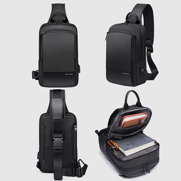 BANGE Fashion Men Travel Waterproof Casual Male Chest Sports Packs Messenger Shoulder Bag Boys Running for iPad mini