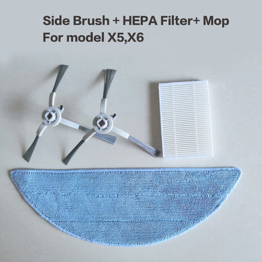 Spareparts HEPA+SIDE BRUSH+MOP for ABIR X6 Robot Vacuum Cleaner