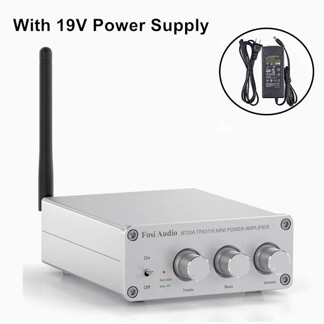 ឧបករណ៍បំពងសម្លេង Fosi Audio BT20A Bluetooth 5.0 ឧបករណ៍បំពងសម្លេងឌីជីថល 2*100W Mini HiFi Class D សម្រាប់គេហដ្ឋាន