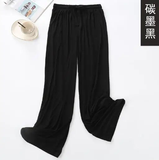 Wide leg pants women's high waist drape 2025 new modal loose traight casual pajamas pants ladies home pant sleep trousers
