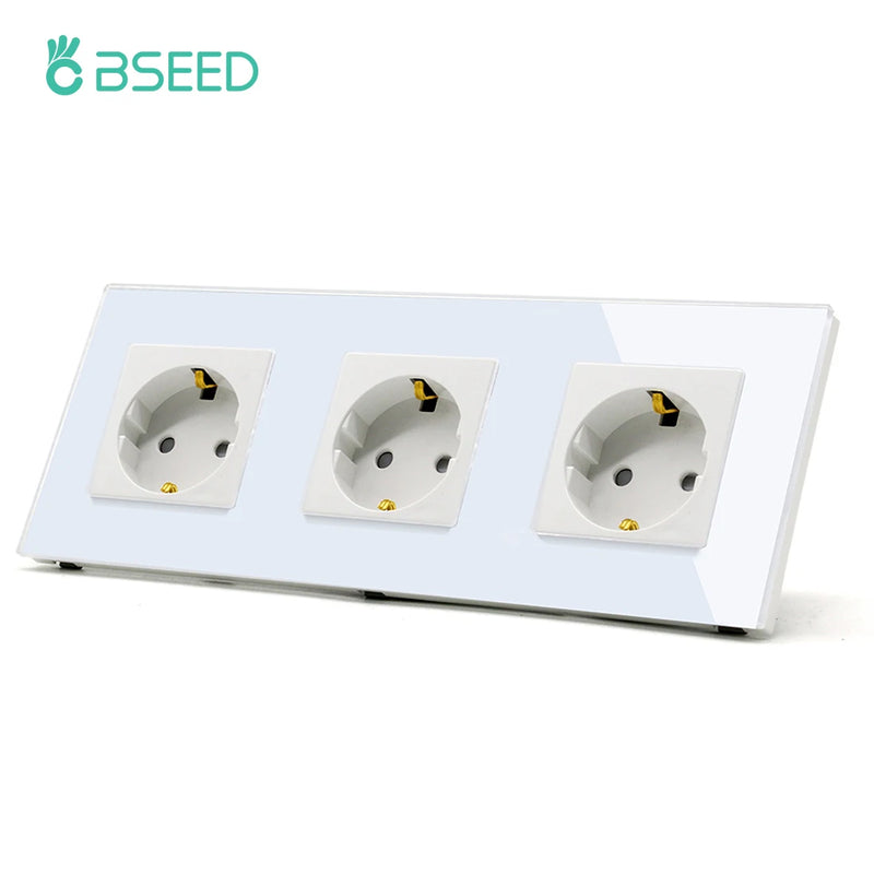 BSEED Double Light Switches Touch Sensor Wall Switch Glass 2Gang 1Way Switches Dark Blacklight White Black Golden 300W/Gang