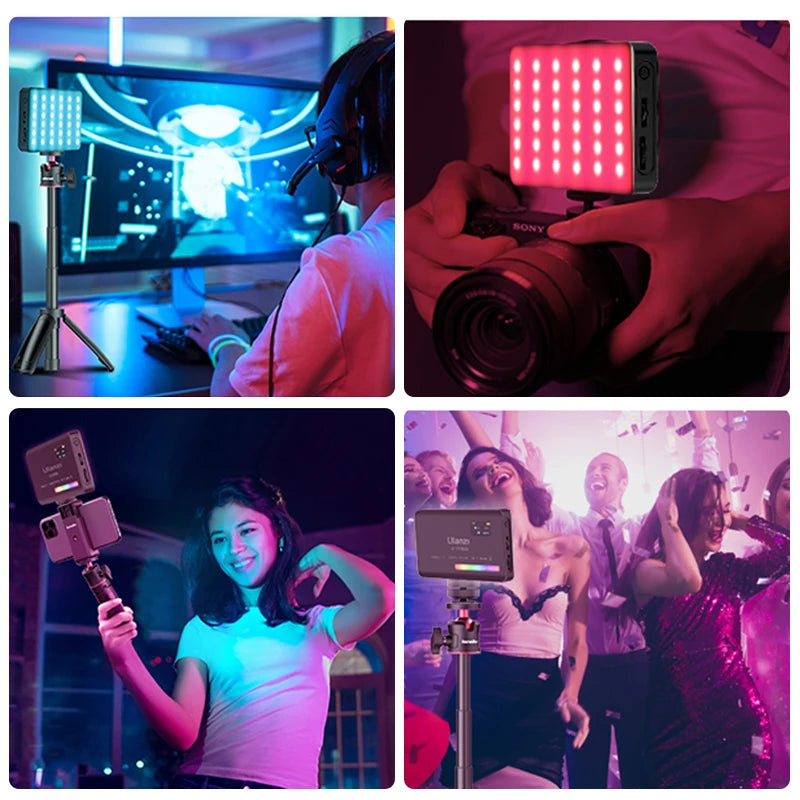 ភ្លើងកាមេរ៉ា Ulanzi VL120 RGB ជាមួយឧបករណ៍បំបែកពន្លឺ 2500-9000K CRI 95+ 3100mAh LED វីដេអូបន្ទះសម្រាប់កាមេរ៉ាទូរស័ព្ទថតរូបភ្លើង