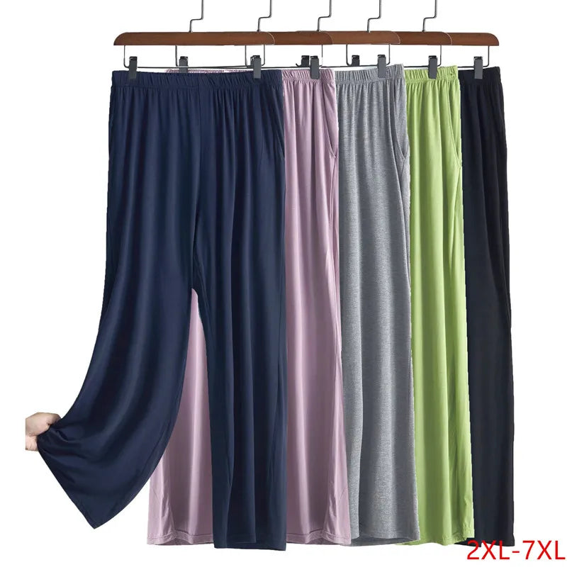 Women Spring Autumn Cotton Pajama Pants Comfortable Winter Home Wear Wide Leg Sleepwear Pant Plus Size Ladies Trousers 2XL-7XL