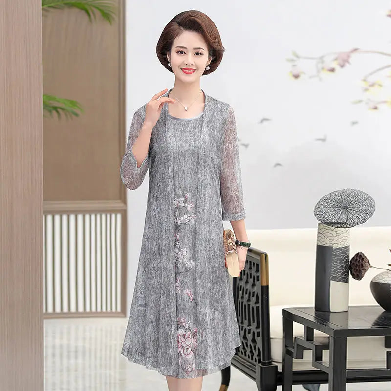 ឈុតរ៉ូបរដូវក្តៅ 2 ដុំ ធ្វើពីកប្បាស លីនីន សម្រាប់ស្ត្រី ទំហំ 3XL 4XL 5XL រ៉ូបមីឌី សម្រាប់ពិធីជប់លៀង រ៉ូបបែបវីនថេច ឆើតឆាយ