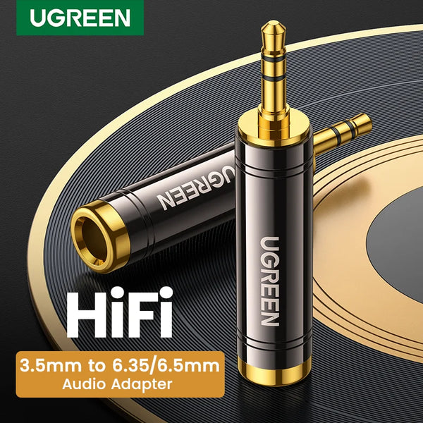UGREEN 3.5mm to 6.5mm 6.35mm 1/4 Adapter Gold Plated Pure Copper Male to AUX Female to Jack Mono Adapter Audio Connector