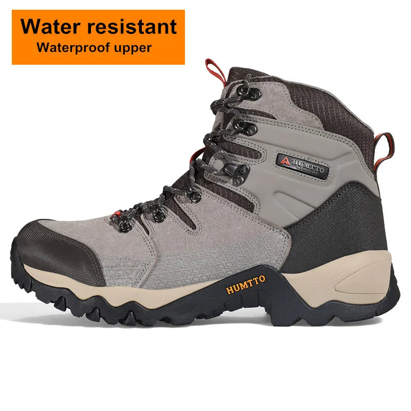 HUMTTO Waterproof Outdoor Sport Hiking Shoes for Men Leather Non-slip Climbing Sneakers Mountain Tactical Mens Trekking Boots