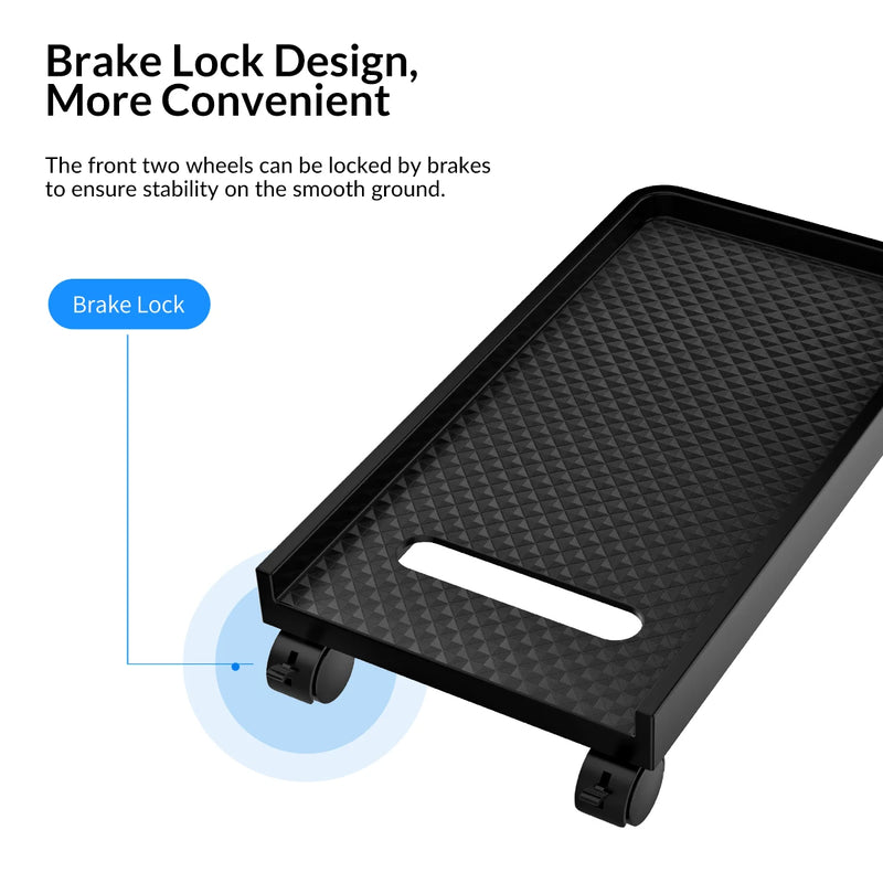 ORICO Computer Tower Stand Mobile CPU Holder Desktop ATX-Case with 2 Locking Wheels and 2 Caster Wheels for Gaming PC Case