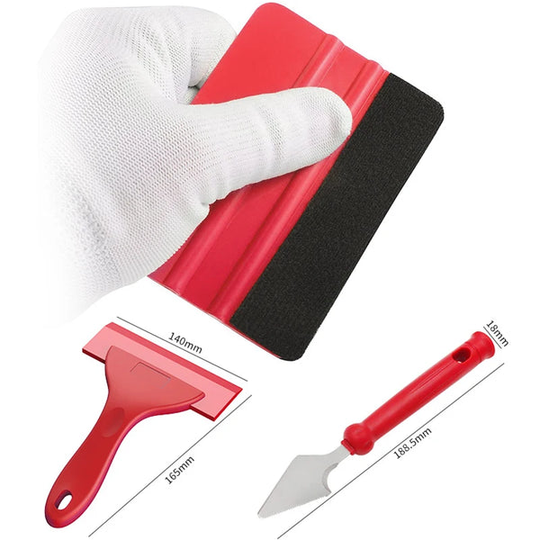 7/13pcs Car Vinyl Film Wrapping Tools Car Sticker Film Scraper Kit Auto Felt Squeegee Scraper Set Knife Decal Plaste Accessories