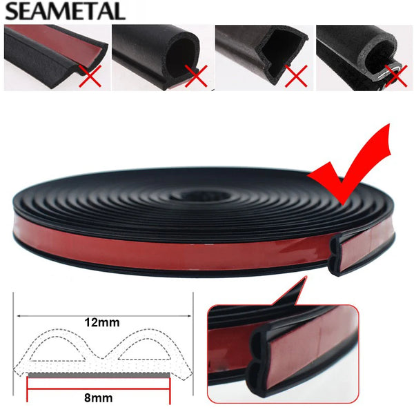 Car Door Edge Rubber Seal Strips Universal B Type Engine Trunk Cover Sealing Strip Noise Insulation for Auto Sealants Accessori