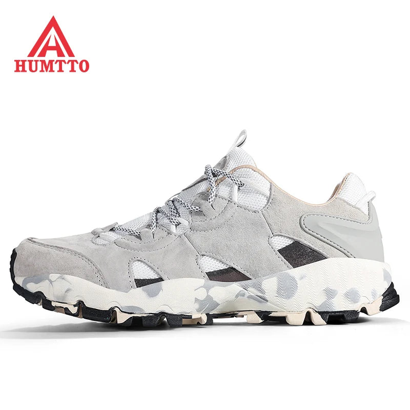 HUMTTO Outdoor Hiking Shoes Breathable Sport Climbing Camping Boots Men Leather Mens Walking Shoes Trekking Sneakers for Male
