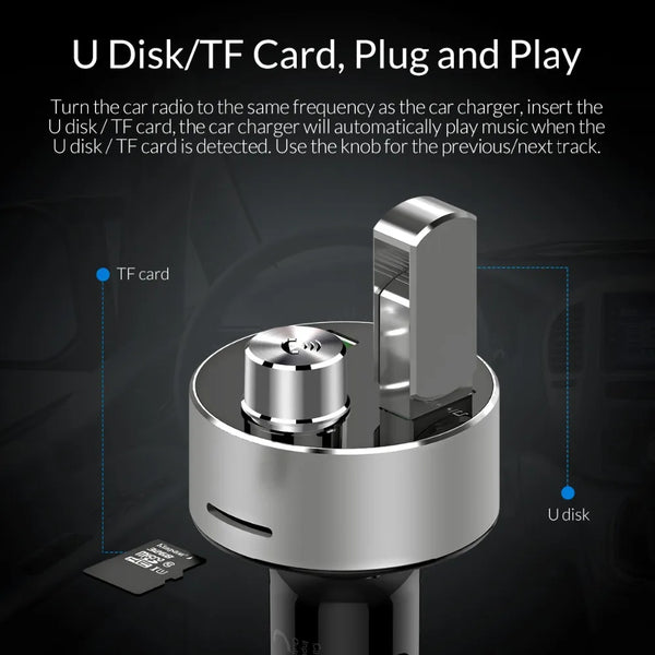 ORICO Dual USB Car Charger Car Cigarette Lighter Charger with U-disk TF Card Reader for Mobile Phone Tablet GPS