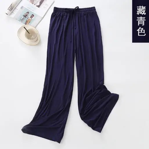 Wide leg pants women's high waist drape 2025 new modal loose traight casual pajamas pants ladies home pant sleep trousers