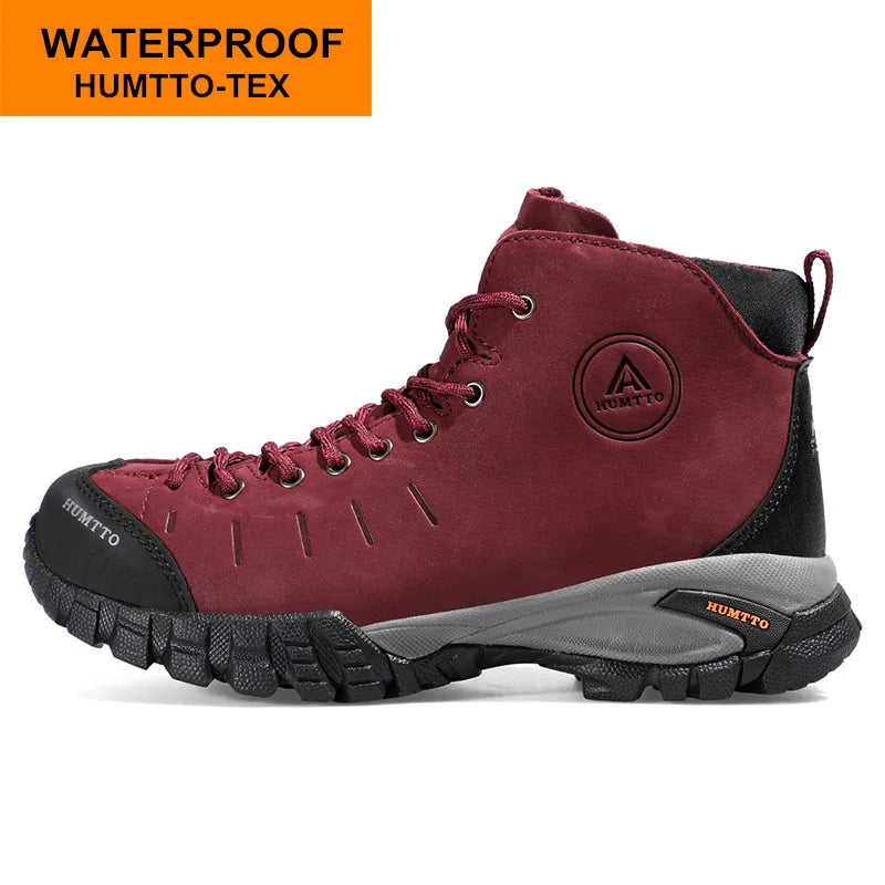 HUMTTO Woman Hiking Shoes Outdoor Mountain Camping Waterproof Sneakers for Women Leather Sport Hunting Climbing Trekking Boots