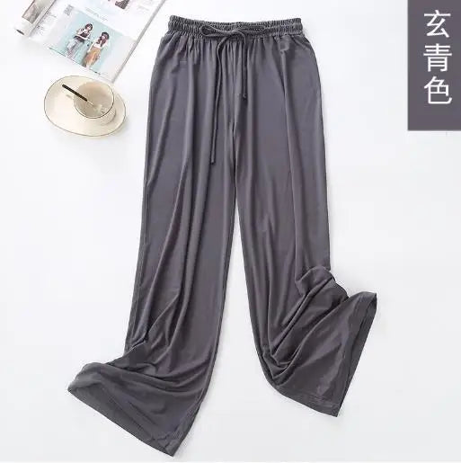 Wide leg pants women's high waist drape 2025 new modal loose traight casual pajamas pants ladies home pant sleep trousers