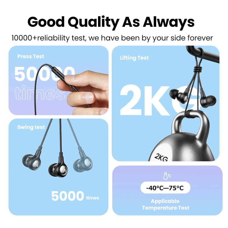 UGREEN Wired Earphone With Microphone In Ear 3.5mm Noise Cancelling USB Type C Lightning Earphones For iPhone 15 Pro Max Xiaomi