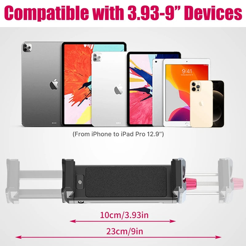 Ulanzi U-Pad III ឧបករណ៍ តោង ទូរស័ព្ទ លើ ថេប្លេត ដែល ធ្វើ ពី លោហៈ ជា សកល ក្ដាប់ វីស Arca 1/4 សម្រាប់ ជើង កាមេរ៉ា ថេប្លេត សម្រាប់ iPad Pro 12.9 អ៊ីញ iPad Air