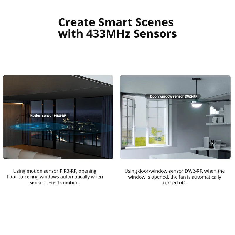SONOFF RF Bridge R2 433MHz RF Wi-Fi Wireless Gateway Smart Scene Home Security Support DW2-RF PIR3-RF Sensor via eWeLink Alexa