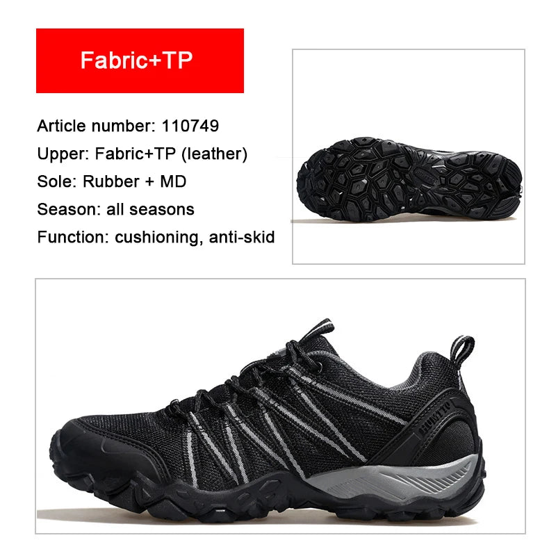 HUMTTO Brand Clearance Man Summer Hiking Shoes for Men  Breathable Leather Hunting Trekking Climbing Shoes Mens Outdoor Sneakers