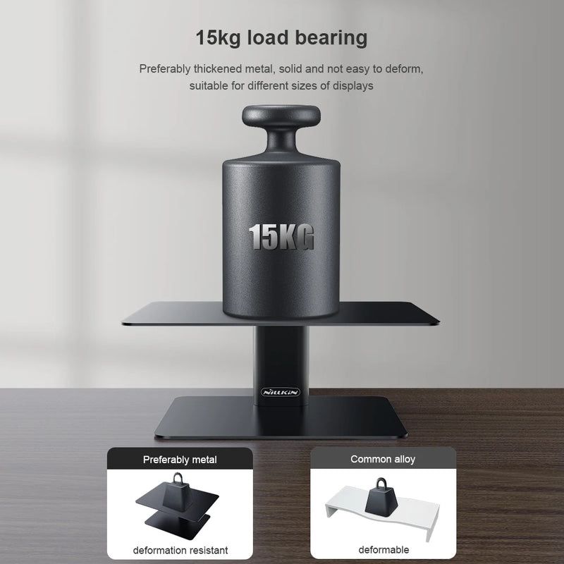 NILLKIN Monitor Stand Riser Metal Computer Universal Desktop Holder Adjustable Monitor Holder for PC Laptop MacBook Home Office