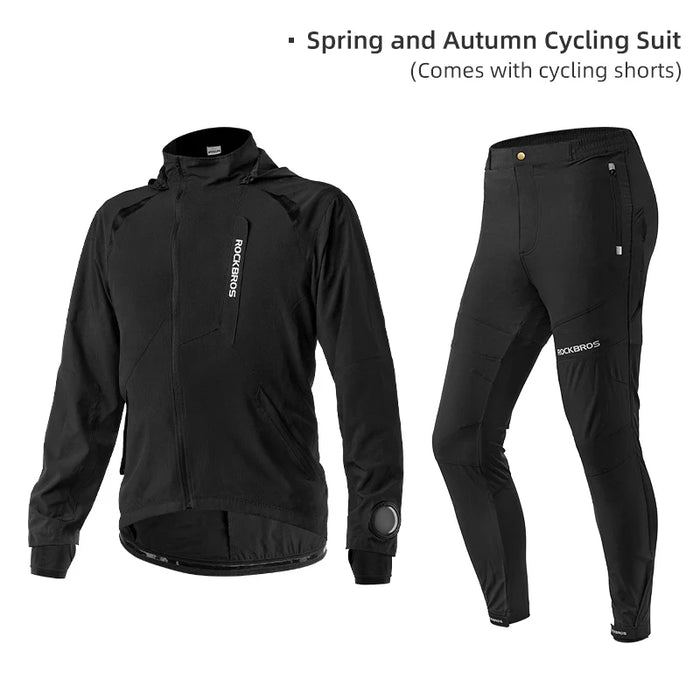 ROCKBROS Men's Cycling Clothing Sets Spring Autumn Breathable Cycling Jacket Comfortabe Thin Unisex Windproof Outdoor Sport Suit YPW034-YPK027 CHINA