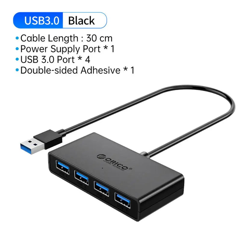 ORICO USB HUB 4 Port USB 3.0 Splitter With Micro USB Power Port Multiple High Speed OTG Adapter for Computer Laptop Accessories